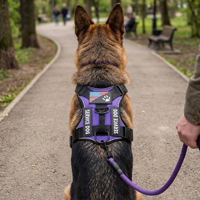 Harnais chien d'assistance prêt à travailler