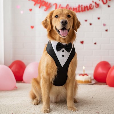 Harnais smoking chien chien seul avec ballons